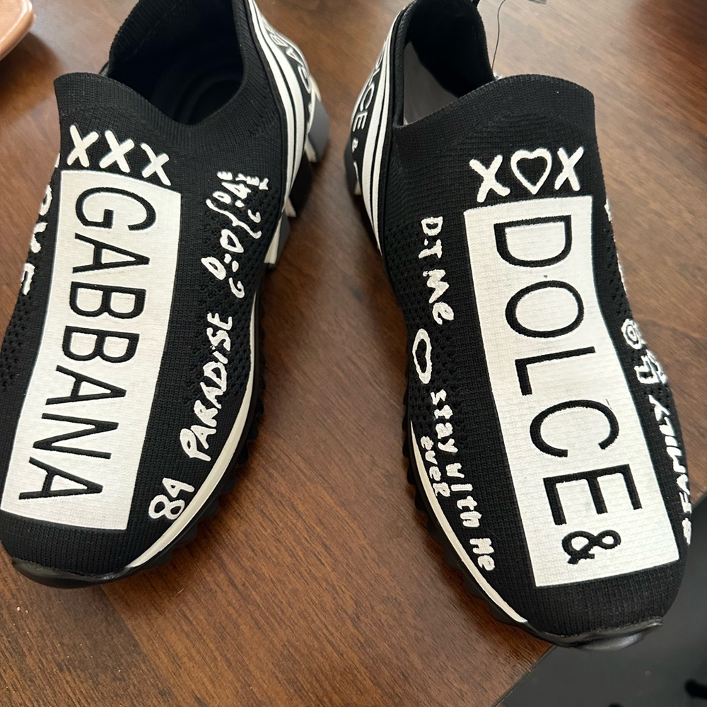 DUBE dolce gabbana black and white shoes.
